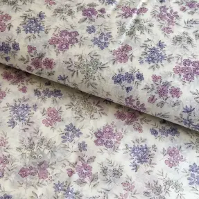 Lyocell pellavalla ja silkki Retro Flowers design C