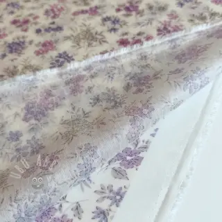 Lyocell pellavalla ja silkki Retro Flowers design C