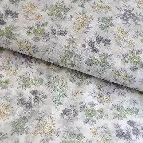 Lyocell pellavalla ja silkki Retro Flowers design D