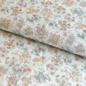 Lyocell pellavalla ja silkki Retro Flowers design E