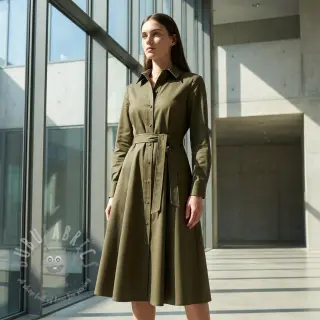 Puuvillakangas TWILL Mango olive green