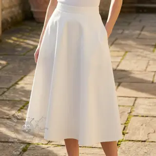 Puuvillakangas TWILL Mango off white