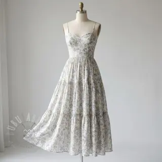 Lyocell pellavalla ja silkki Retro Flowers design D