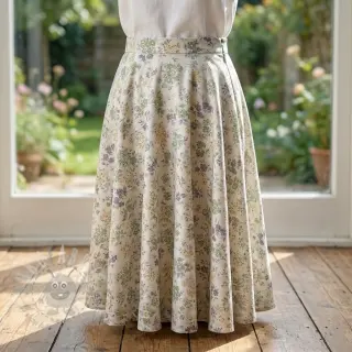 Lyocell pellavalla ja silkki Retro Flowers design D