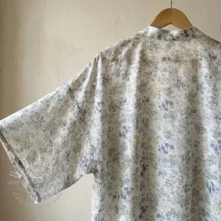 Lyocell pellavalla ja silkki Retro Flowers design D