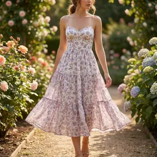 Lyocell s ľanom a hodvábom Retro Flowers design C
