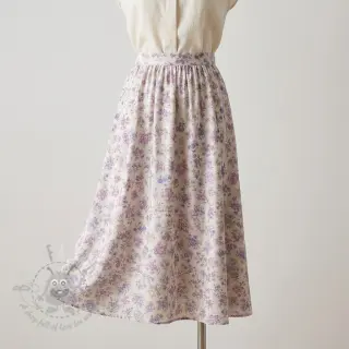 Lyocell pellavalla ja silkki Retro Flowers design C