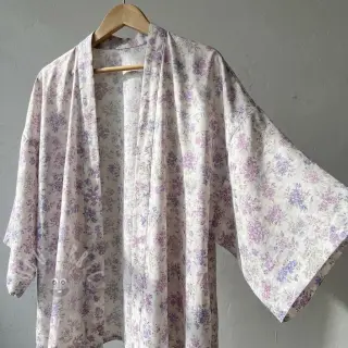 Lyocell pellavalla ja silkki Retro Flowers design C
