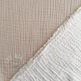 Kaksinkertainen harsokangas/musliini DOUBLE FACE pebble