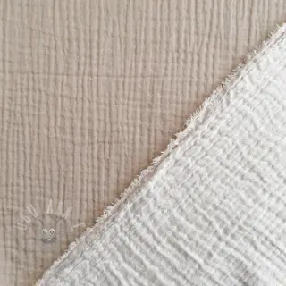 Kaksinkertainen harsokangas/musliini DOUBLE FACE pebble