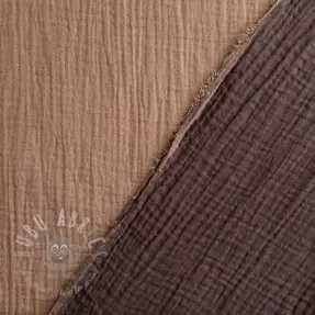 Kaksinkertainen harsokangas/musliini DOUBLE FACE mocha