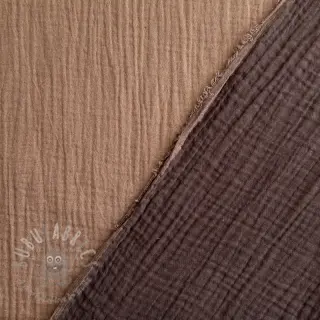 Kaksinkertainen harsokangas/musliini DOUBLE FACE mocha