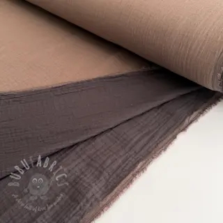 Kaksinkertainen harsokangas/musliini DOUBLE FACE mocha