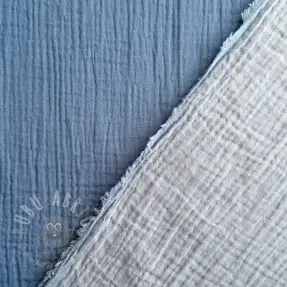 Kaksinkertainen harsokangas/musliini DOUBLE FACE cloud blue