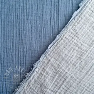 Kaksinkertainen harsokangas/musliini DOUBLE FACE cloud blue