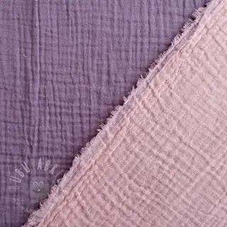 Kaksinkertainen harsokangas/musliini DOUBLE FACE lavender