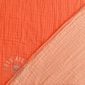 Kaksinkertainen harsokangas/musliini DOUBLE FACE peach