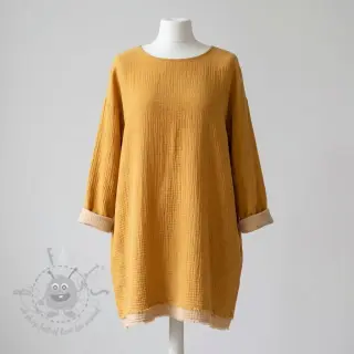 Kaksinkertainen harsokangas/musliini DOUBLE FACE old yellow