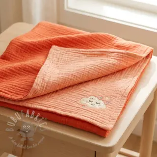 Kaksinkertainen harsokangas/musliini DOUBLE FACE peach