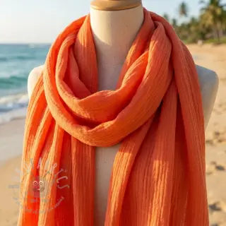 Kaksinkertainen harsokangas/musliini DOUBLE FACE peach