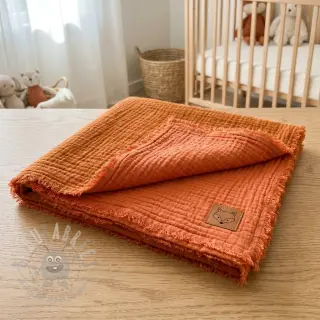 Kaksinkertainen harsokangas/musliini DOUBLE FACE brick