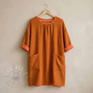 Kaksinkertainen harsokangas/musliini DOUBLE FACE brick