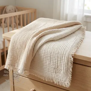 Kaksinkertainen harsokangas/musliini DOUBLE FACE sand