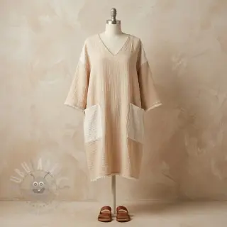 Kaksinkertainen harsokangas/musliini DOUBLE FACE sand