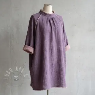 Kaksinkertainen harsokangas/musliini DOUBLE FACE lavender