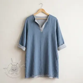 Kaksinkertainen harsokangas/musliini DOUBLE FACE cloud blue