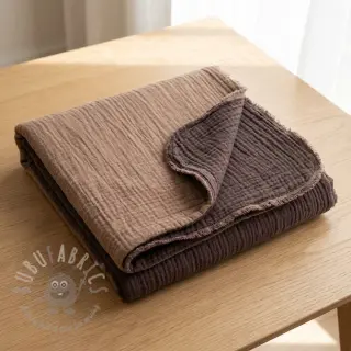 Kaksinkertainen harsokangas/musliini DOUBLE FACE mocha