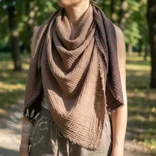 Kaksinkertainen harsokangas/musliini DOUBLE FACE mocha