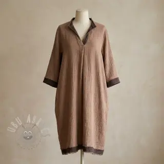 Kaksinkertainen harsokangas/musliini DOUBLE FACE mocha
