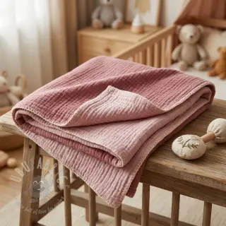 Kaksinkertainen harsokangas/musliini DOUBLE FACE lilac