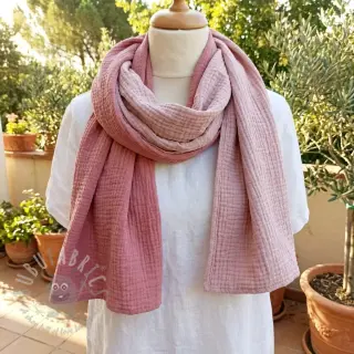 Kaksinkertainen harsokangas/musliini DOUBLE FACE lilac