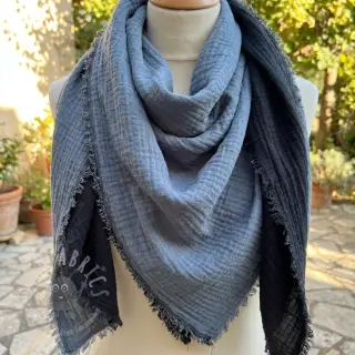 Kaksinkertainen harsokangas/musliini DOUBLE FACE marine