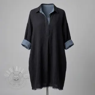 Kaksinkertainen harsokangas/musliini DOUBLE FACE marine
