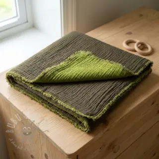 Kaksinkertainen harsokangas/musliini DOUBLE FACE army