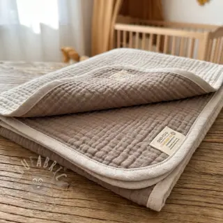 Kaksinkertainen harsokangas/musliini DOUBLE FACE pebble