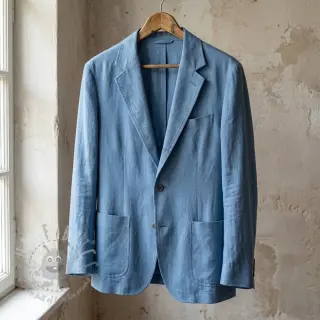 Viskoosi pellavalla BUBBLY old blue