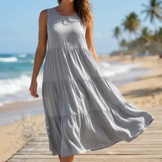 Viskoosi pellavalla BUBBLY light grey