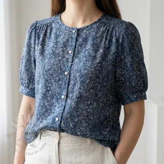 Viskoosi RAYON POPLIN White flowers design C