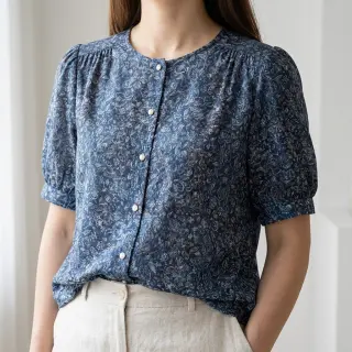Viskóza RAYON POPLIN White flowers design C