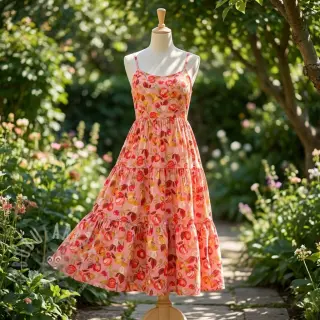 Viskoosi RAYON POPLIN Fruity design B