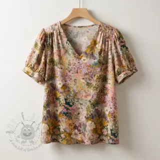 Viskoosi RAYON POPLIN Blossoms design B