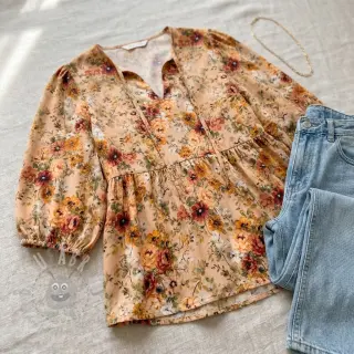 Viskoosi RAYON POPLIN Flower sea design E