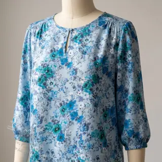 Viskoosi RAYON POPLIN Flower sea design D