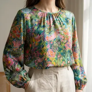 Viskoosi RAYON POPLIN Eve design B