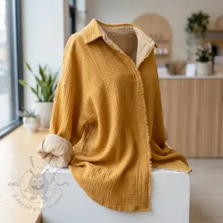 Kaksinkertainen harsokangas/musliini DOUBLE FACE old yellow