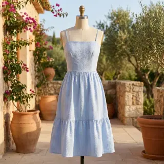 Bavlnená látka BUBBLE dusty blue